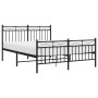 Black metal headboard and footboard bed frame 140x190 cm by , Beds and slatted bases - Ref: Foro24-373709, Price: 102,14 €, D...