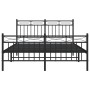 Black metal headboard and footboard bed frame 140x190 cm by , Beds and slatted bases - Ref: Foro24-373709, Price: 102,14 €, D...