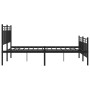 Black metal headboard and footboard bed frame 140x190 cm by , Beds and slatted bases - Ref: Foro24-373709, Price: 102,14 €, D...