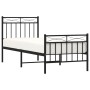 Bed frame with headboard and black metal footboard 80x200 cm by , Beds and slatted bases - Ref: Foro24-373700, Price: 85,46 €...