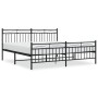 Estructura de cama cabecero y estribo metal negro 183x213 cm de , Camas y somieres - Ref: Foro24-373714, Precio: 119,39 €, De...