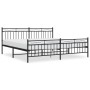 Black metal headboard and footboard bed frame 200x200 cm by , Beds and slatted bases - Ref: Foro24-373716, Price: 130,99 €, D...