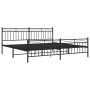 Black metal headboard and footboard bed frame 200x200 cm by , Beds and slatted bases - Ref: Foro24-373716, Price: 130,99 €, D...