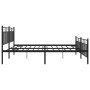 Black metal headboard and footboard bed frame 200x200 cm by , Beds and slatted bases - Ref: Foro24-373716, Price: 130,99 €, D...