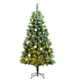 Árbol de Navidad artificial con bisagras 300 LED y bolas 210 cm de , Arboles de navidad - Ref: Foro24-3210421, Precio: 154,59...