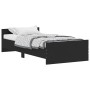 Black engineered wood bed frame 100x200 cm by , Beds and slatted bases - Ref: Foro24-835933, Price: 102,17 €, Discount: %