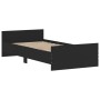 Black engineered wood bed frame 100x200 cm by , Beds and slatted bases - Ref: Foro24-835933, Price: 102,17 €, Discount: %