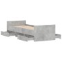 Estructura de cama con cabecero piecero gris hormigón 75x190 cm de , Camas y somieres - Ref: Foro24-3203820, Precio: 154,06 €...