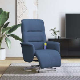 Sillón reclinable de masaje con reposapiés tela azul de , Sillones - Ref: Foro24-356580, Precio: 220,34 €, Descuento: %