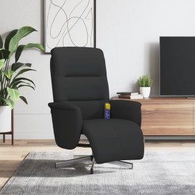 Sillón reclinable de masaje con reposapiés tela negra de , Sillones - Ref: Foro24-356575, Precio: 194,99 €, Descuento: %