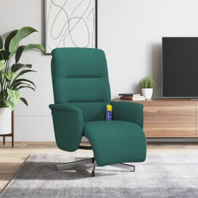 Sillón reclinable de masaje con reposapiés tela verde oscuro de , Sillones - Ref: Foro24-356577, Precio: 220,99 €, Descuento: %