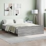 Sonoma gray bed frame with headboard and footboard 140x190 cm by , Beds and slatted bases - Ref: Foro24-3203787, Price: 168,1...