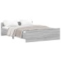 Sonoma gray bed frame with headboard and footboard 140x190 cm by , Beds and slatted bases - Ref: Foro24-3203787, Price: 168,1...