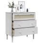 SENJA chest of drawers rattan look solid white pine wood 80x40x80cm by , Drawers - Ref: Foro24-358023, Price: 96,74 €, Discou...