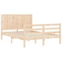 Bed frame with solid wood headboard 140x190 cm by , Beds and slatted bases - Ref: Foro24-3194486, Price: 147,99 €, Discount: %