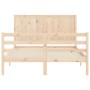 Bed frame with solid wood headboard 140x190 cm by , Beds and slatted bases - Ref: Foro24-3194486, Price: 147,99 €, Discount: %