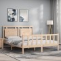 Estructura de cama con cabecero madera maciza 160x200 cm de , Camas y somieres - Ref: Foro24-3192176, Precio: 155,06 €, Descu...