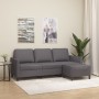 3-seater sofa with stool gray synthetic leather 180 cm by , Sofas - Ref: Foro24-3201124, Price: 385,12 €, Discount: %