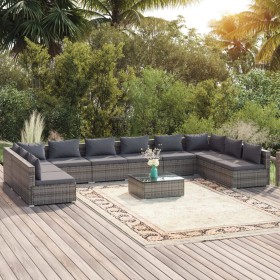 11-piece garden furniture set and gray synthetic rattan cushions by , Garden sets - Ref: Foro24-3101933, Price: 1,00 €, Disco...