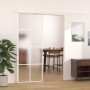 Puerta corredera ESG vidrio y aluminio blanca 76x205 cm de , Puertas para el hogar - Ref: Foro24-151669, Precio: 190,36 €, De...