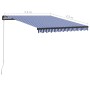 Blue and white retractable manual awning 350x250 cm