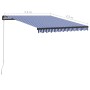 Blue and white retractable manual awning 350x250 cm by vidaXL, Awnings - Ref: Foro24-3055188, Price: 255,78 €, Discount: %