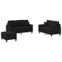 Sofagarnitur mit Kissen 3-teilig aus schwarzem Stoff von , Sofas - Ref: Foro24-3201660, Preis: 524,58 €, Rabatt: %