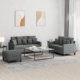 Sofa set with cushions 3 pieces dark gray fabric by , Sofas - Ref: Foro24-3201657, Price: 522,99 €, Discount: %