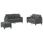 Sofa set with cushions 3 pieces dark gray fabric by , Sofas - Ref: Foro24-3201657, Price: 526,60 €, Discount: %