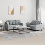 Sofa set with cushions 2 pieces light gray fabric by , Sofas - Ref: Foro24-3201648, Price: 464,70 €, Discount: %