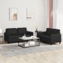 2-piece black synthetic leather sofa set with cushions by , Sofas - Ref: Foro24-3201750, Price: 472,24 €, Discount: %