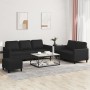 3-piece black synthetic leather sofa set with cushions by , Sofas - Ref: Foro24-3201765, Price: 589,68 €, Discount: %