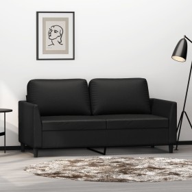 2-seater sofa in black synthetic leather 140 cm by , Sofas - Ref: Foro24-359333, Price: 233,59 €, Discount: %