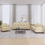 Sofa set with cushions 3 pieces cream fabric by , Sofas - Ref: Foro24-3201634, Price: 667,88 €, Discount: %