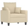 Sofa set with cushions 3 pieces cream fabric by , Sofas - Ref: Foro24-3201634, Price: 665,99 €, Discount: %