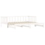 Trundle sofa bed solid white pine wood 80x200 cm by , Beds and slatted bases - Ref: Foro24-836160, Price: 179,61 €, Discount: %