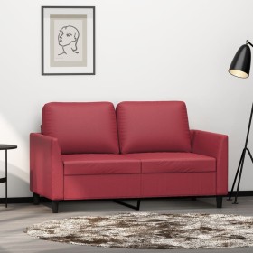 Sofá de 2 plazas de cuero sintético rojo vino 120 cm de , Sofás - Ref: Foro24-359331, Precio: 221,99 €, Descuento: %