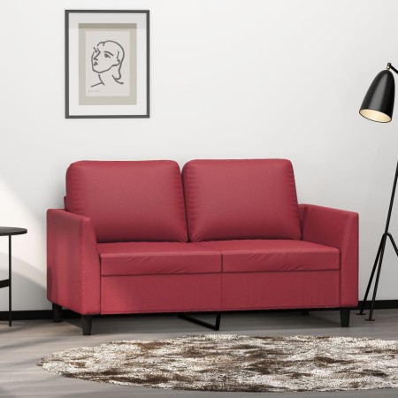 Sofá de 2 plazas de cuero sintético rojo vino 120 cm de , Sofás - Ref: Foro24-359331, Precio: 249,27 €, Descuento: %