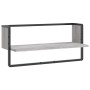 Sonoma gray wall shelf with bar 65x25x30 cm by , Shelves and shelves - Ref: Foro24-836291, Price: 20,92 €, Discount: %