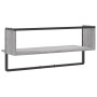 Sonoma gray wall shelf with bar 65x25x30 cm by , Shelves and shelves - Ref: Foro24-836291, Price: 20,92 €, Discount: %