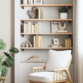 Solid beech wood wall shelf 80x20x2.5 cm by , Shelves and shelves - Ref: Foro24-356015, Price: 30,99 €, Discount: %