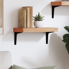 Solid beech wood wall shelf 40x20x4 cm by , Shelves and shelves - Ref: Foro24-356029, Price: 24,99 €, Discount: %