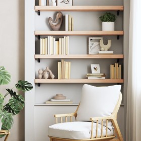 Solid beech wood wall shelf 100x20x4 cm by , Shelves and shelves - Ref: Foro24-356020, Price: 56,68 €, Discount: %