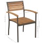 Stackable garden chairs 2 pcs solid acacia wood and steel by vidaXL, Garden chairs - Ref: Foro24-44236, Price: 174,85 €, Disc...