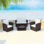 4-piece garden furniture set and brown synthetic rattan cushions by vidaXL, Garden sets - Ref: Foro24-42641, Price: 341,76 €,...