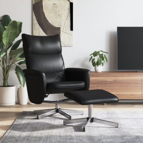 Sillón reclinable con reposapiés cuero sintético negro de , Sillones - Ref: Foro24-356592, Precio: 139,82 €, Descuento: %