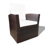 Set muebles de jardín 4 piezas y cojines ratán sintético marrón de vidaXL, Conjuntos de jardín - Ref: Foro24-42641, Precio: 3...