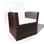 4-piece garden furniture set and brown synthetic rattan cushions by vidaXL, Garden sets - Ref: Foro24-42641, Price: 341,76 €,...