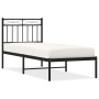 Bed frame with black metal headboard 75x190 cm by , Beds and slatted bases - Ref: Foro24-373681, Price: 69,99 €, Discount: %