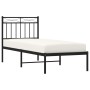 Bed frame with black metal headboard 75x190 cm by , Beds and slatted bases - Ref: Foro24-373681, Price: 69,99 €, Discount: %